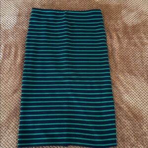 Striped Green and Navy Women's Skirt